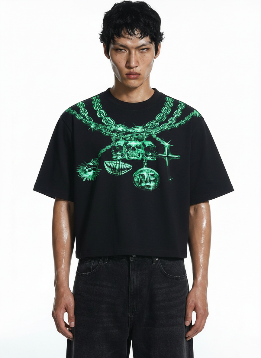 GREEN SKULL TEE