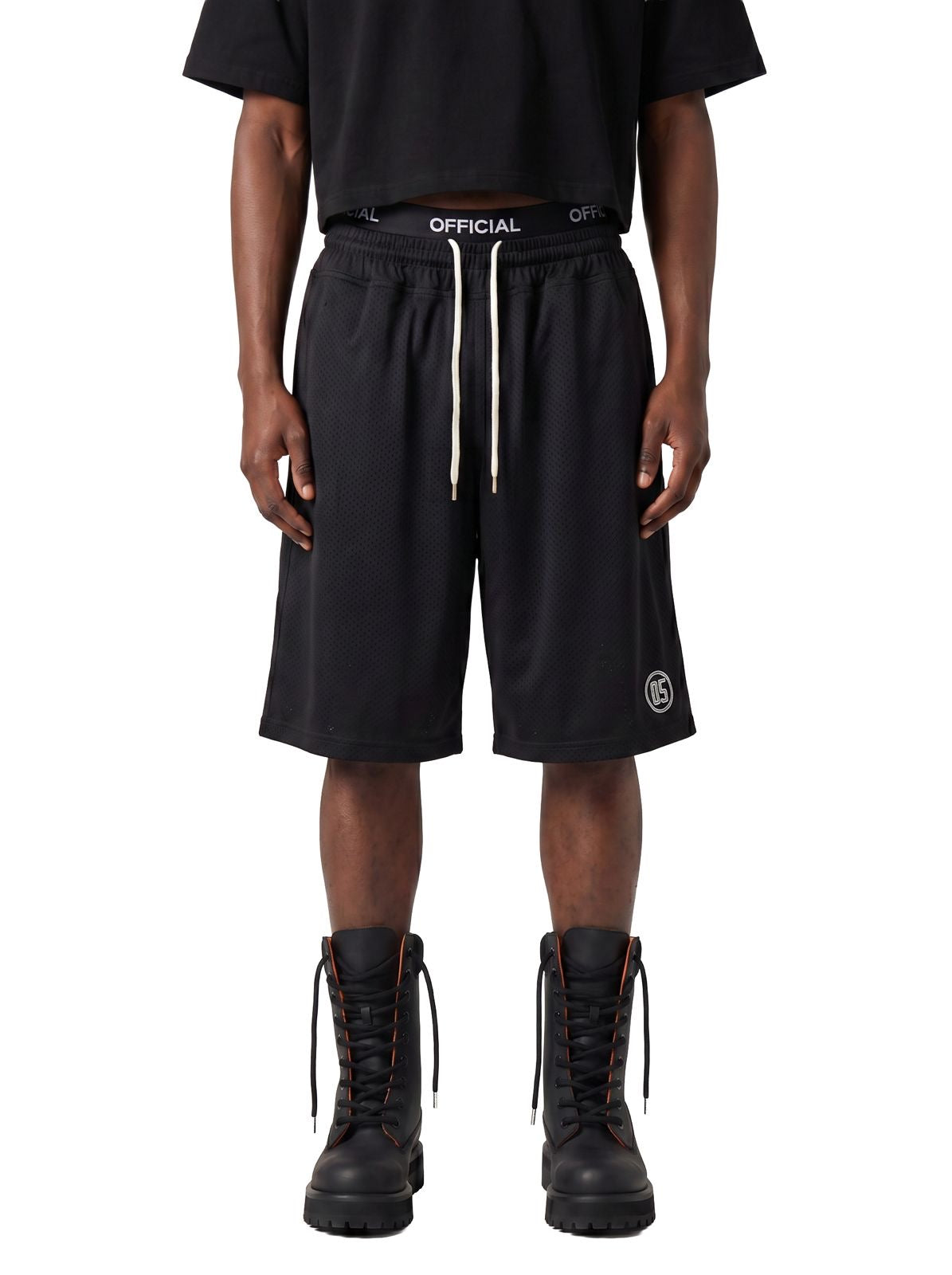 BLACK MESH SHORTS